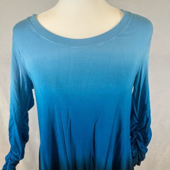 Anthropologie Philosophy blue color dip dye tunic top size small - Picture 4 of 6